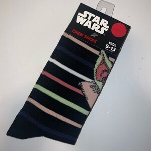 🧦 🛍️ 5/$20 - Star Wars Grogu Socks - Black, Green, Pink Stripes